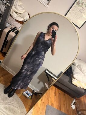 Desigual bias cut lace trim sleeveless midi dress (read description)